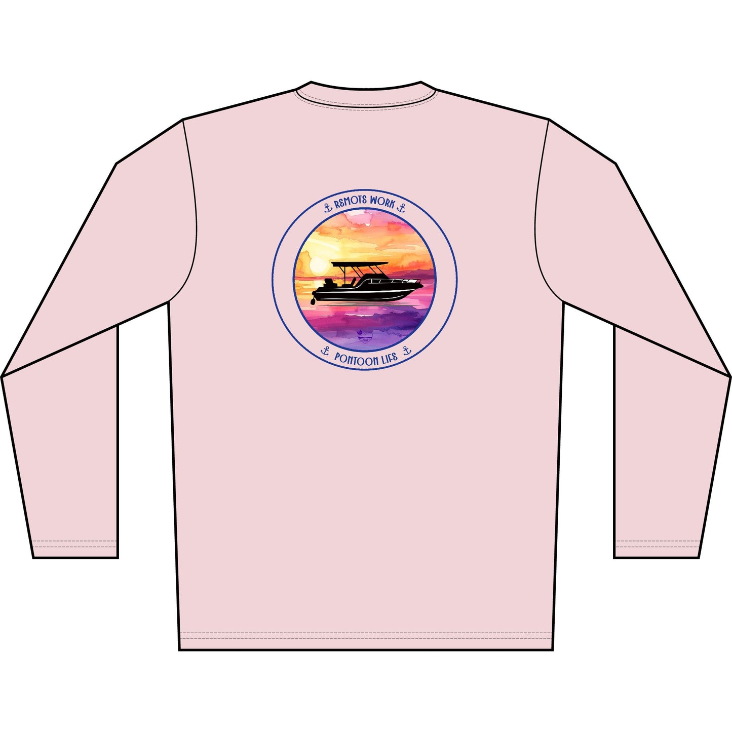 Personalized Pontoon Life Crest Performance Shirt – Sunset