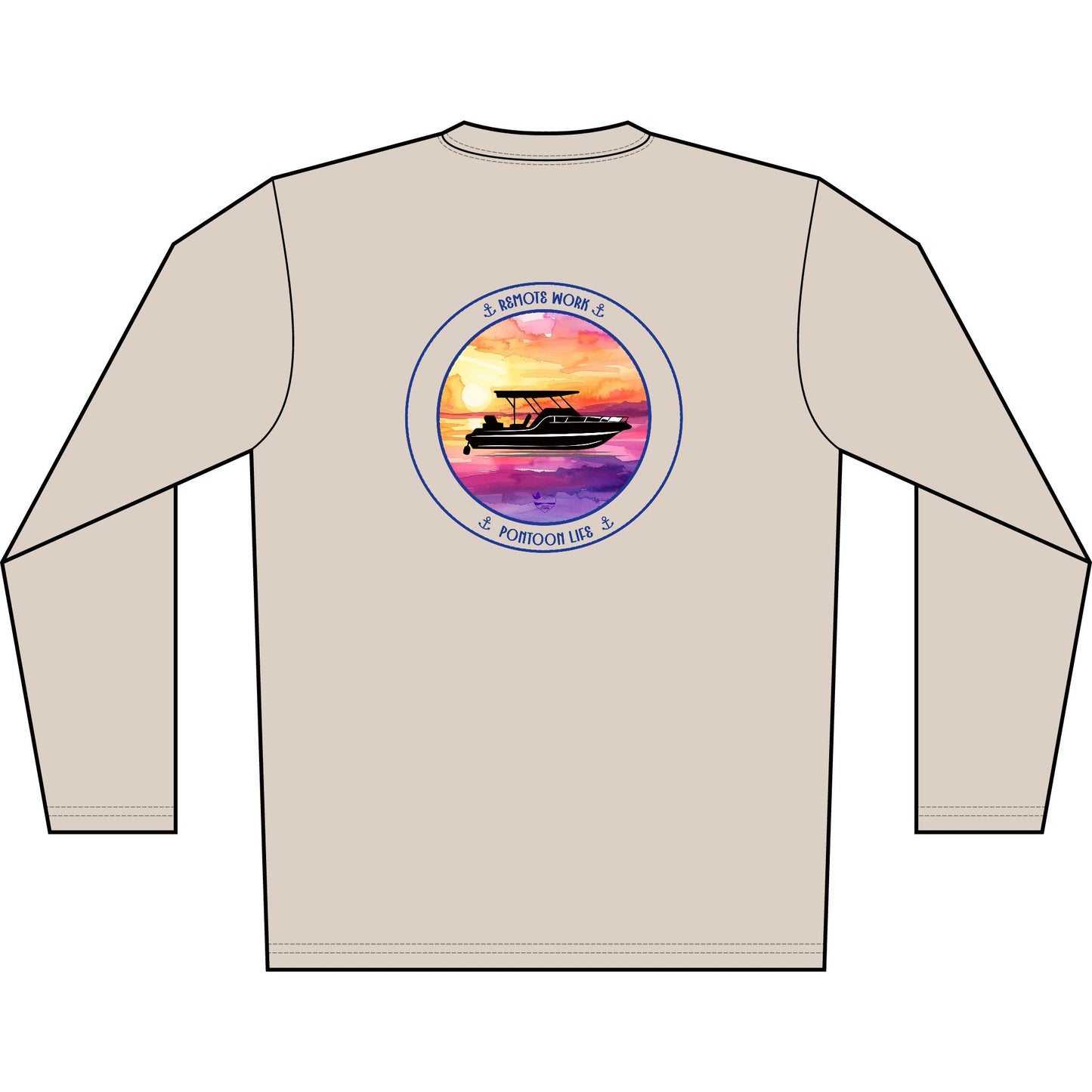Personalized Pontoon Life Crest Performance Shirt – Sunset