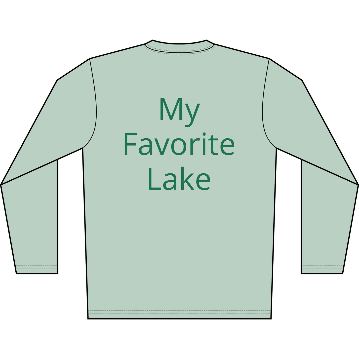 Personalized Great Lakes State Transom Performance Long Sleeve Shirt-Green