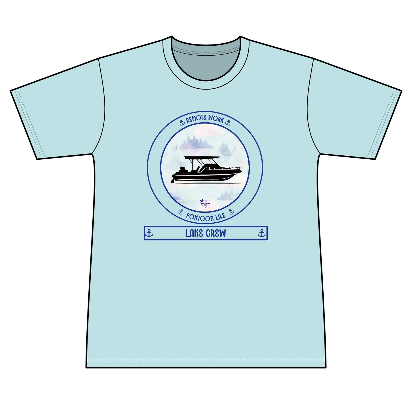Performance Pontoon Life Transom morning haze  short sleeve tee UPF 50+