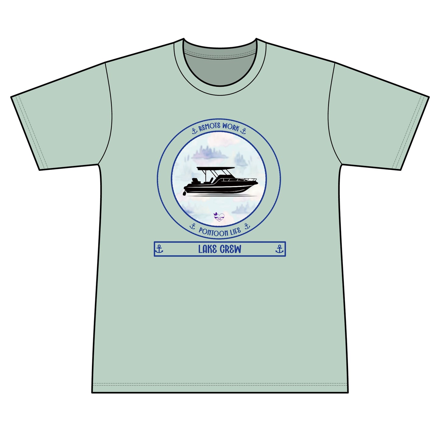 Performance Pontoon Life Transom morning haze  short sleeve tee UPF 50+