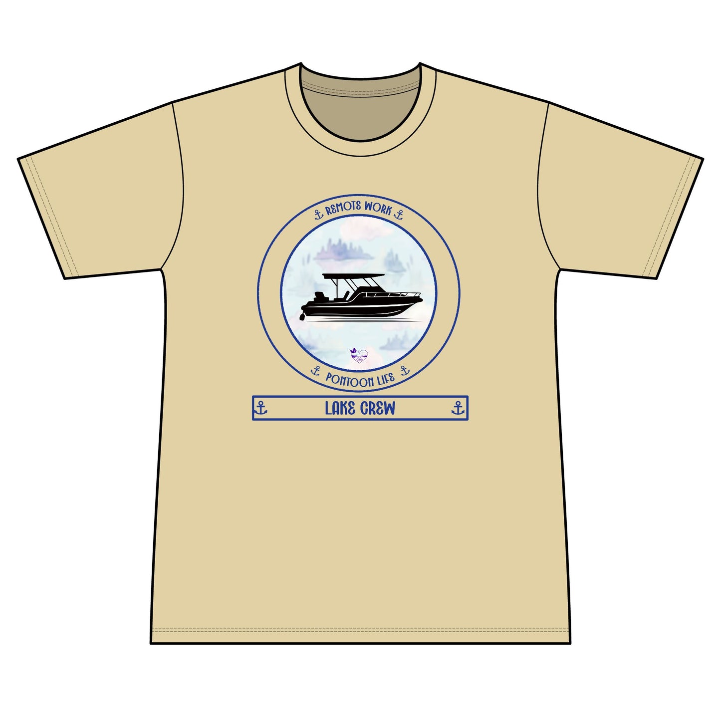 Performance Pontoon Life Transom morning haze  short sleeve tee UPF 50+