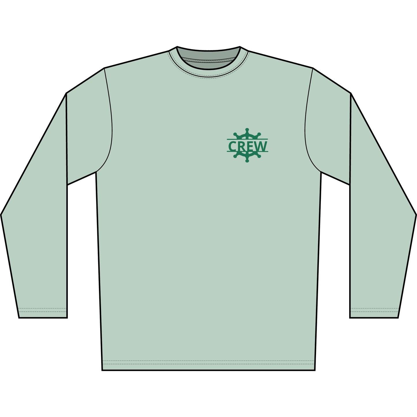 Personalized Great Lakes State  Crest Performance Long Sleeve Shirt- Green