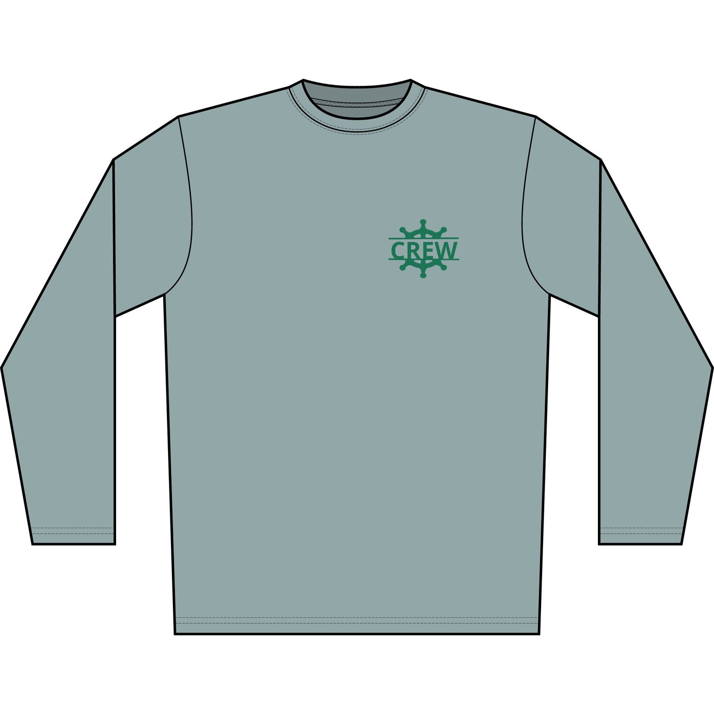 Personalized Great Lakes State  Crest Performance Long Sleeve Shirt- Green