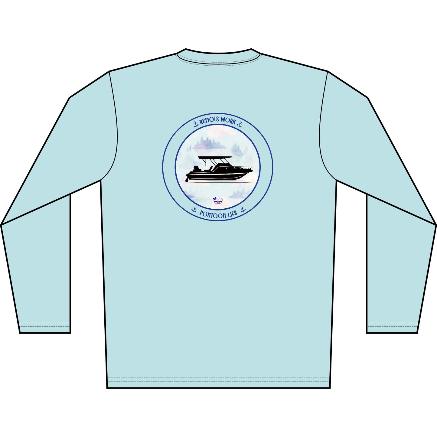 Personalized Pontoon Life Crest Performance Shirt Long Sleeve-Misty