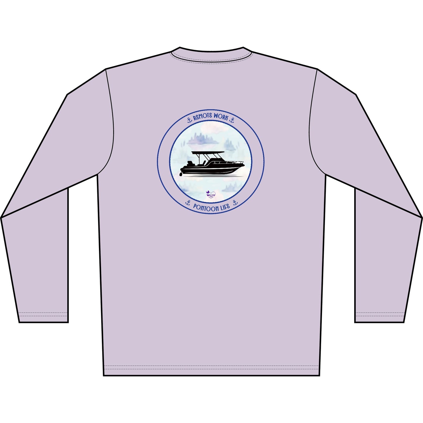 Personalized Pontoon Life Crest Performance Shirt Long Sleeve-Misty