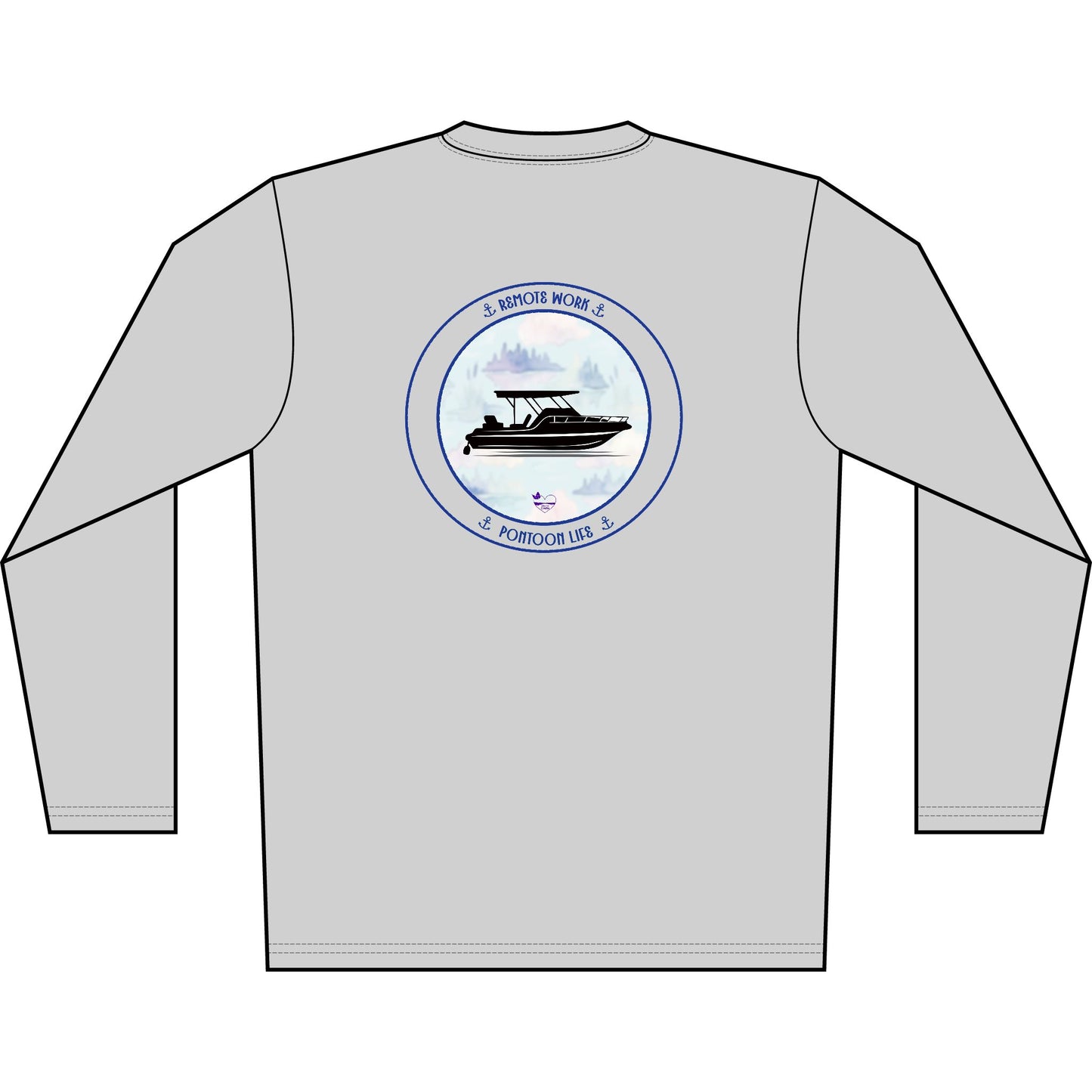 Personalized Pontoon Life Crest Performance Shirt Long Sleeve-Misty