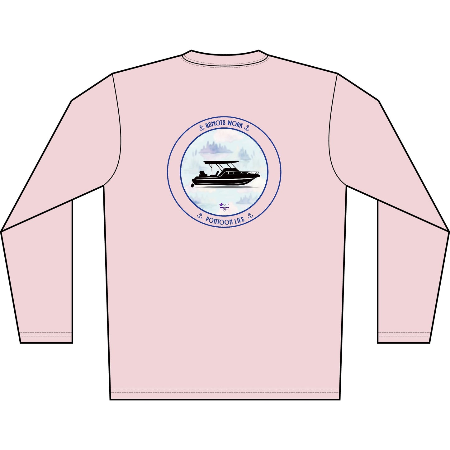 Personalized Pontoon Life Crest Performance Shirt Long Sleeve-Misty