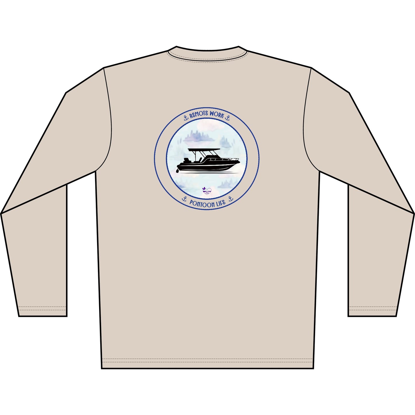 Personalized Pontoon Life Crest Performance Shirt Long Sleeve-Misty