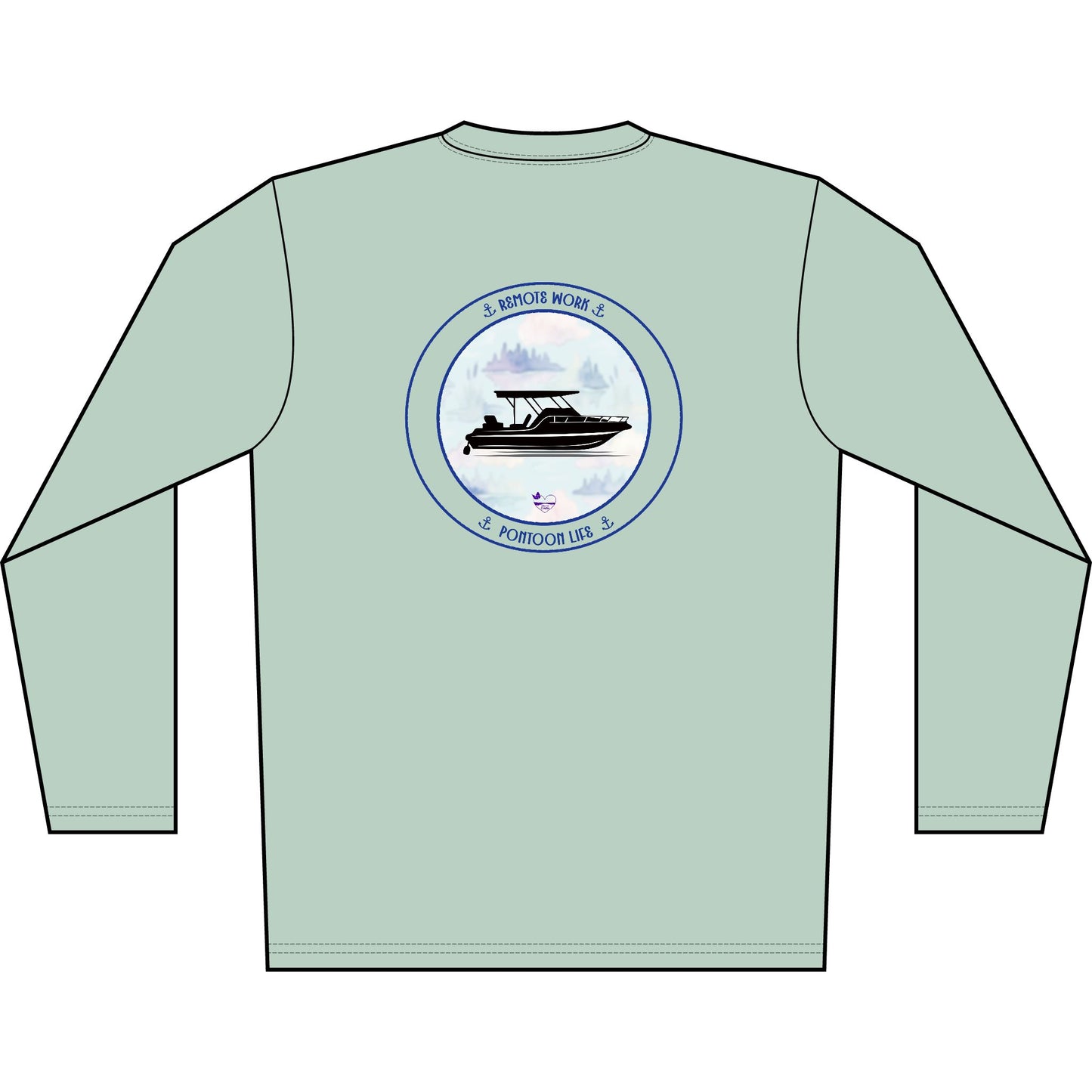 Personalized Pontoon Life Crest Performance Shirt Long Sleeve-Misty