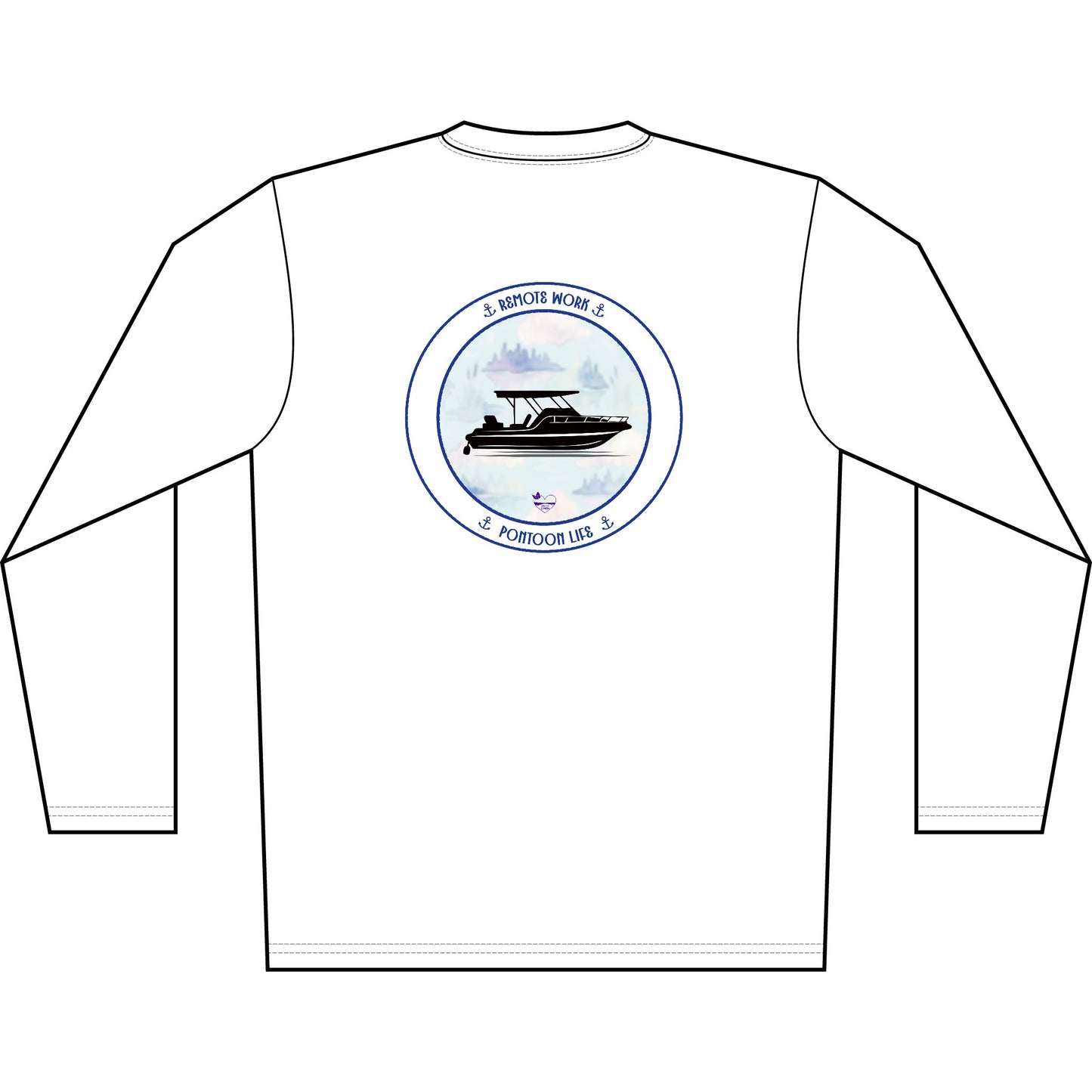 Personalized Pontoon Life Crest Performance Shirt Long Sleeve-Misty