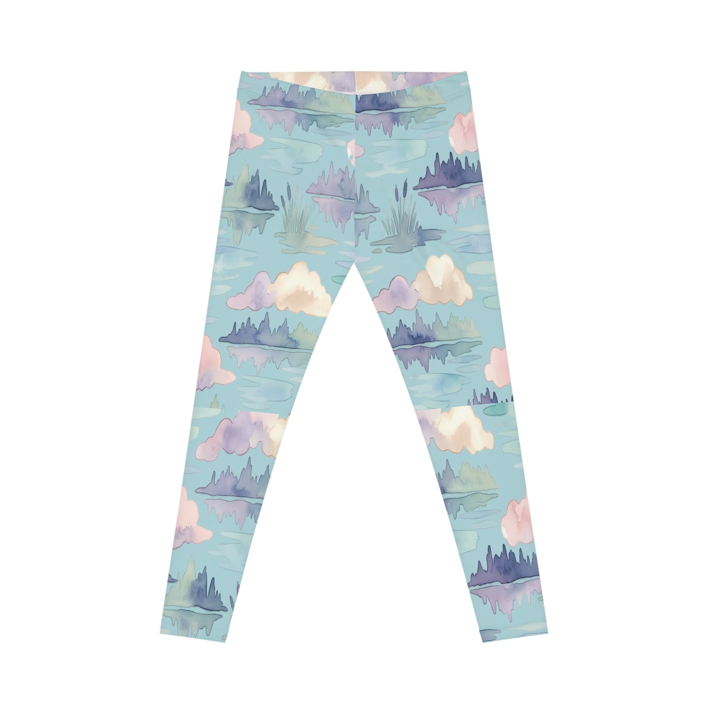 Lakes Area Pastel Watercolor Cloudscape Leggings — Women's All-Over Print