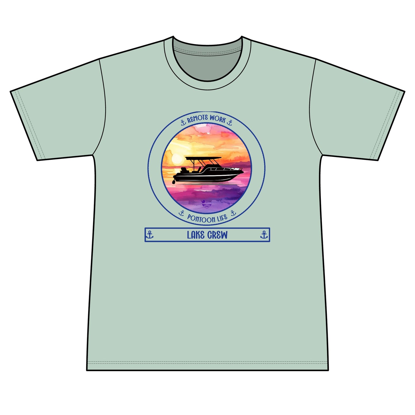 Personalized Pontoon Life Transom Performance Shirt – Sunset