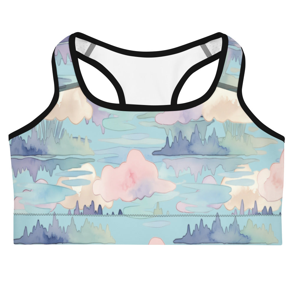Lakes-Area All-Over Print Sports Bra